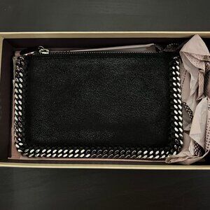 Stella McCartney Falabella black zippered pouch